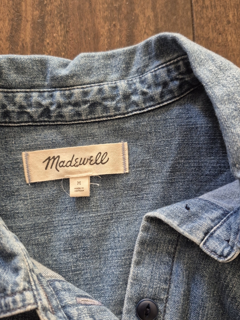 Madewell Short-Sleeve Denim Tunic - Blue 100% Cotton - Picture 3 of 7